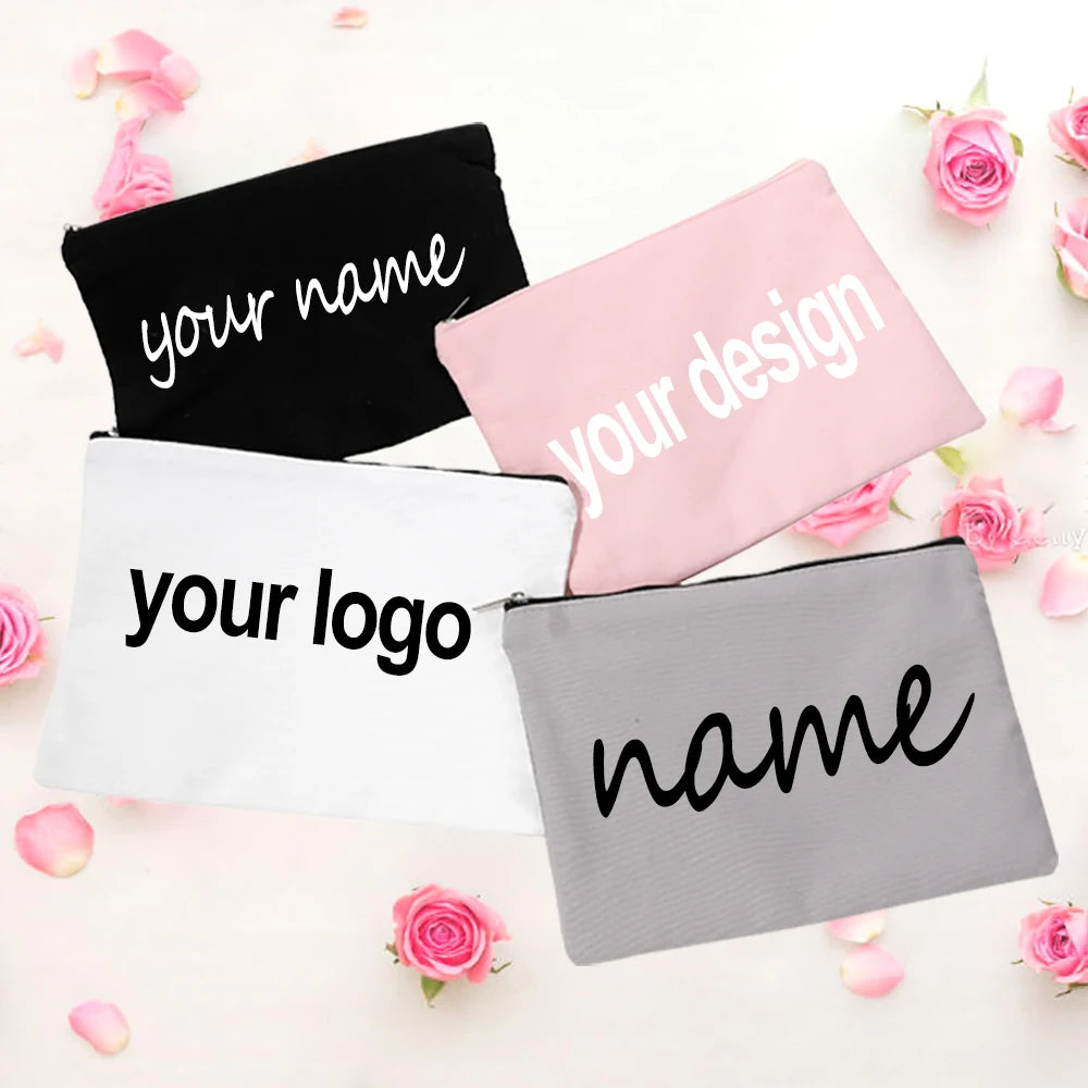 Personalized Women Cosmetic Cases Bags Casual Makeup Pouch Pencil Handbag Name C