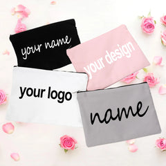 Personalized Women Cosmetic Cases Bags Casual Makeup Pouch Pencil Handbag Name C