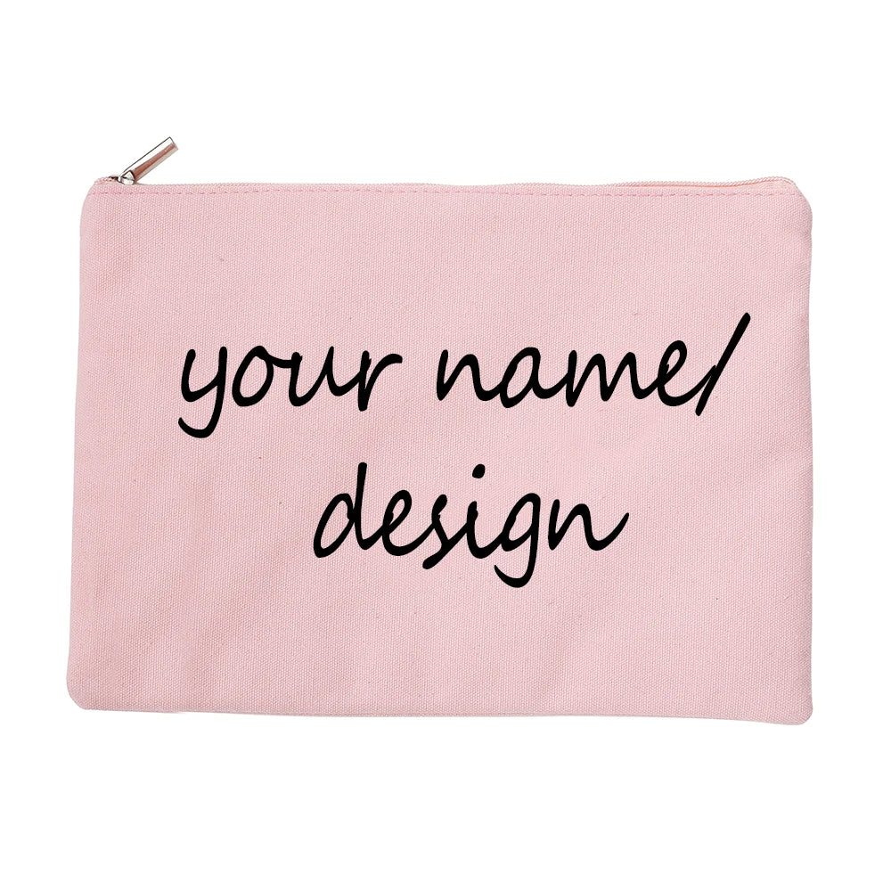 Personalized Women Cosmetic Cases Bags Casual Makeup Pouch Pencil Handbag Name C