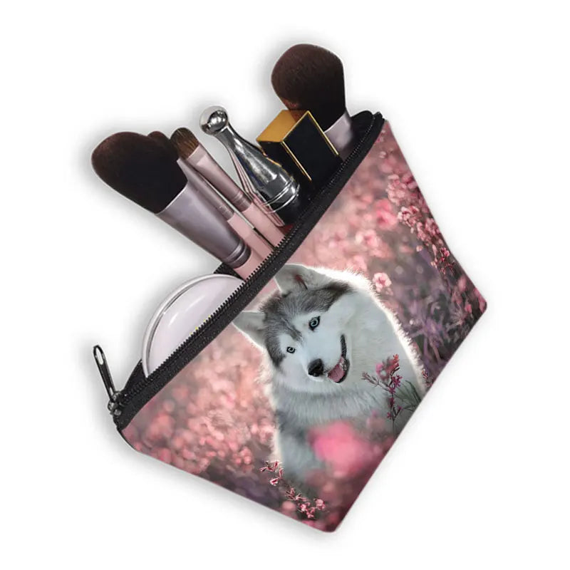 Pet Puppy Print Sausage Dog Cosmetic Bag Women Lipstick Storage Organizer