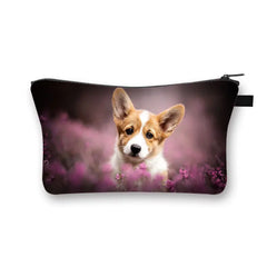 Pet Puppy Print Sausage Dog Cosmetic Bag Women Lipstick Storage Organizer
