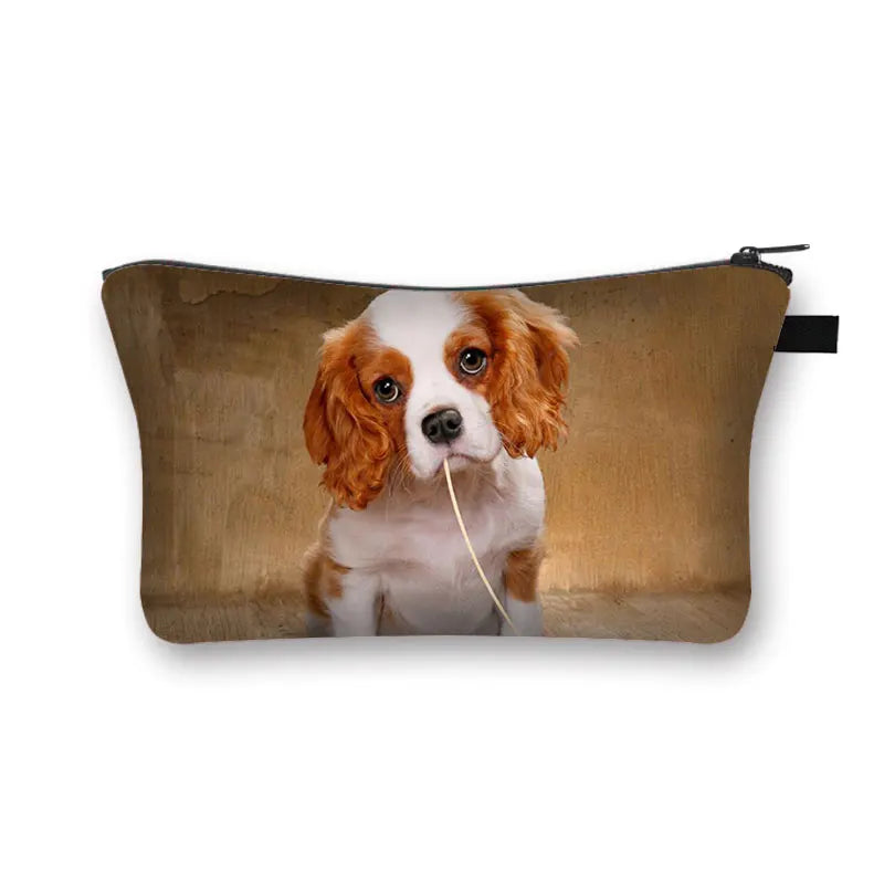 Pet Puppy Print Sausage Dog Cosmetic Bag Women Lipstick Storage Organizer