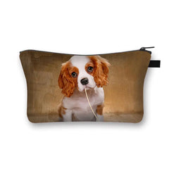 Pet Puppy Print Sausage Dog Cosmetic Bag Women Lipstick Storage Organizer