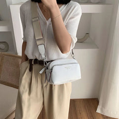 Small Shoulder Bag Women Party Wide Straps Solid Cross Body Bag