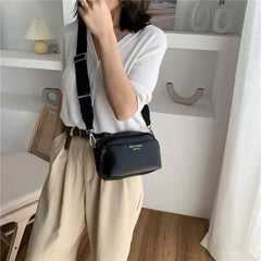 Small Shoulder Bag Women Party Wide Straps Solid Cross Body Bag