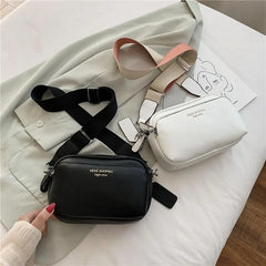 Small Shoulder Bag Women Party Wide Straps Solid Cross Body Bag