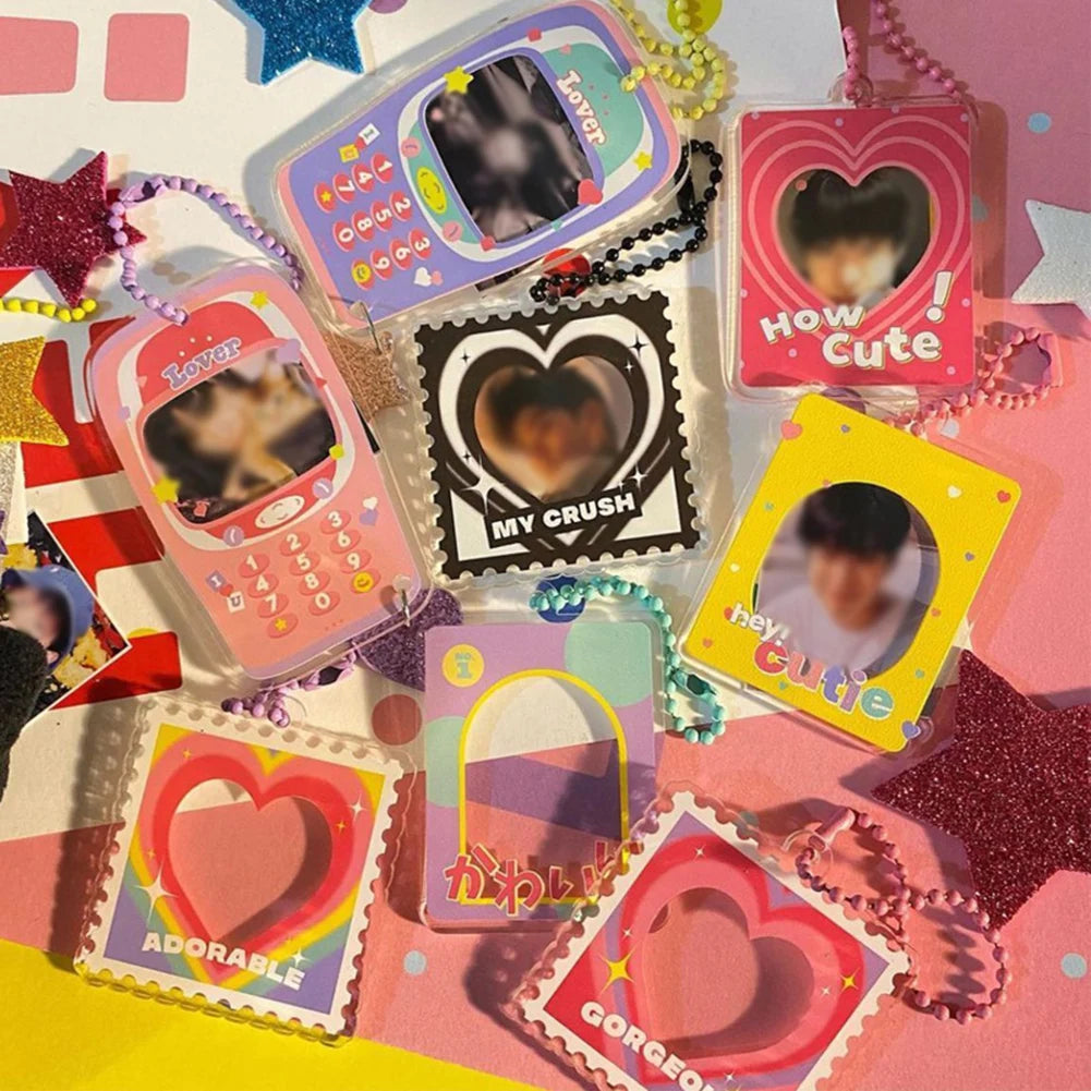 Photo Sleeves Protector Keychain Gift Photocard Frame