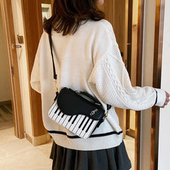 Piano Shoulder Bag Fashion Handbags Women Crossbody Square Top-handle Sling Bag
