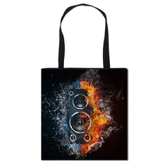 Piano Music Note Print Tote Bag Women Handbag Girls Shoulder Storage Bags