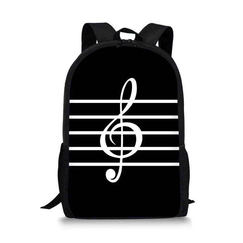 Piano Music Note Print Women Backpack School Shoulder Bag Bagpack mochila