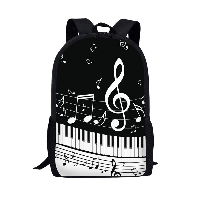 Piano Music Note Print Women Backpack School Shoulder Bag Bagpack mochila