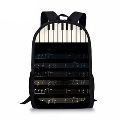 Piano Music Note Print Women Backpack School Shoulder Bag Bagpack mochila