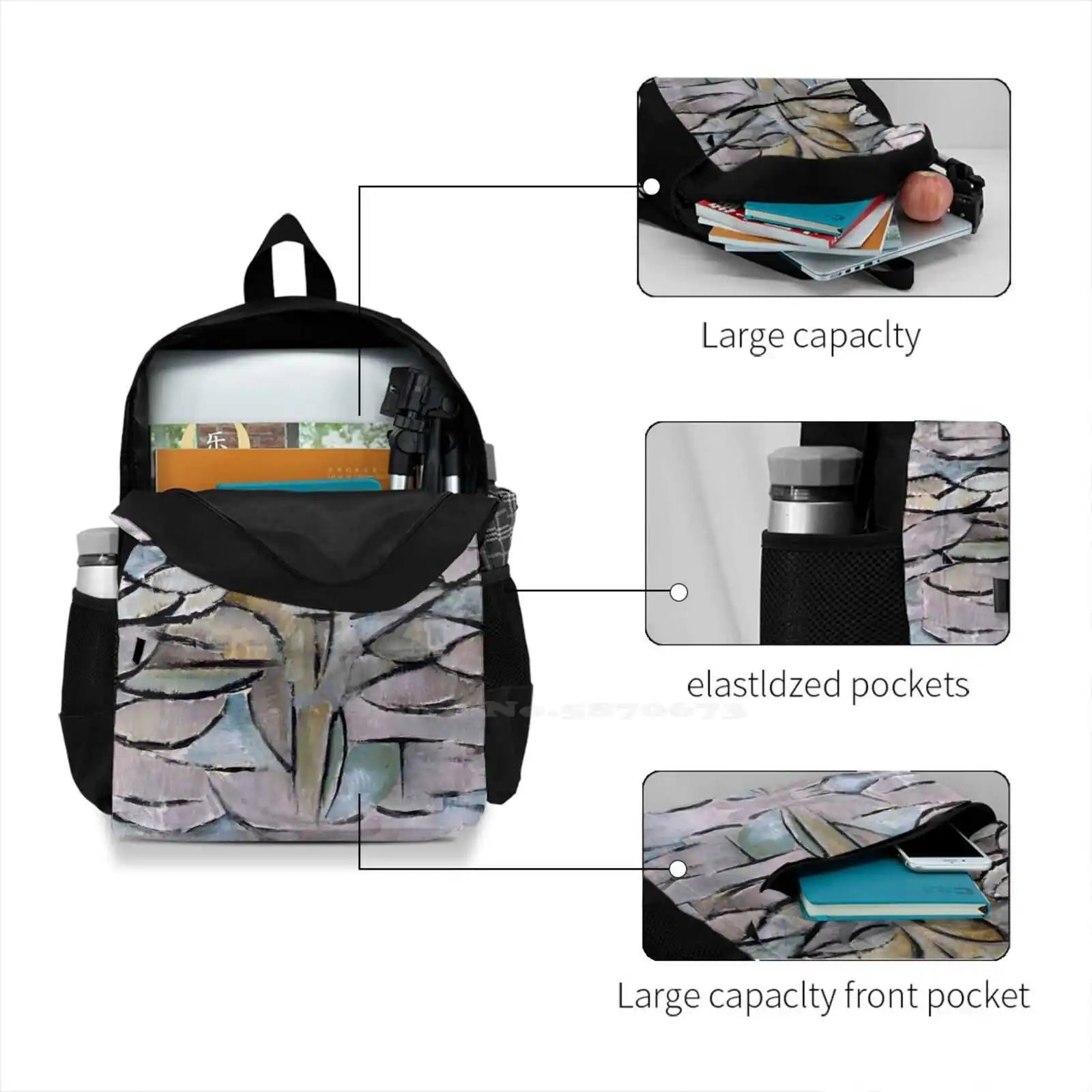 Piet Mondrian Blossoming Tree Laptop Travel School Bag
