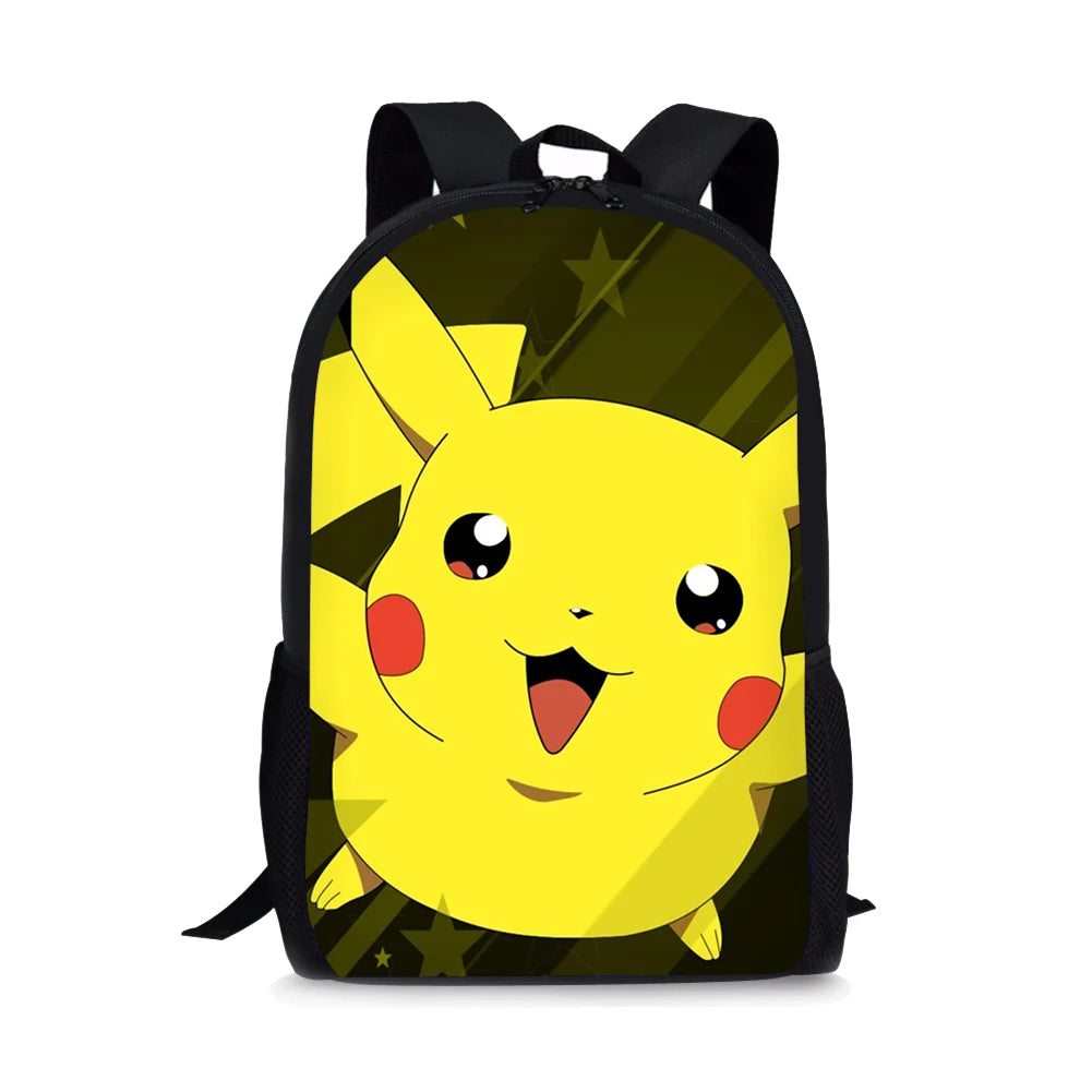 Pikachu Style Print Large Schoolbag Student School Backpack