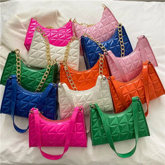 Leather Shoulder Bag Chain Handbag Evening Clutch Crossbody Bag