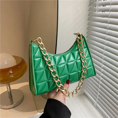 Leather Shoulder Bag Chain Handbag Evening Clutch Crossbody Bag