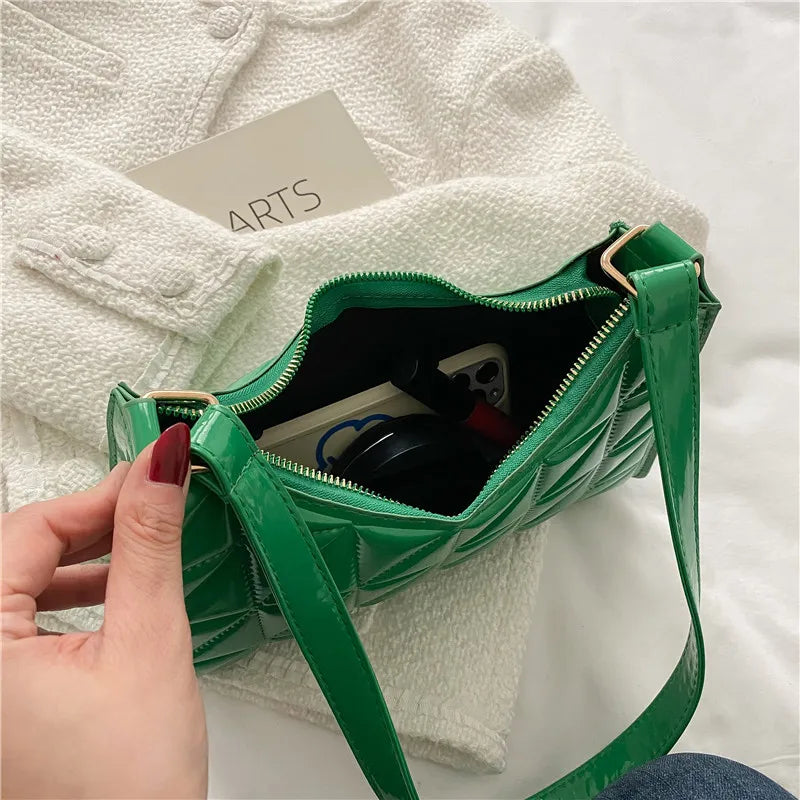 Leather Shoulder Bag Chain Handbag Evening Clutch Crossbody Bag