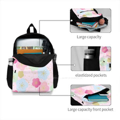 Pink & Mint Green Japanese Floral Pattern School Bags for Teenage Girls