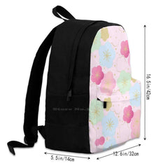 Pink & Mint Green Japanese Floral Pattern School Bags for Teenage Girls