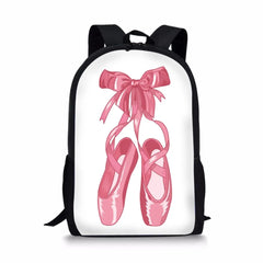 Pink Ballet Shoes Ballet Dancer Painting School Bag for Girls Backpack
