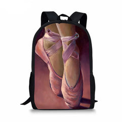 Pink Ballet Shoes Ballet Dancer Painting School Bag for Girls Kids Backpack