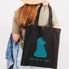 Pink Bunny Girl Rabbit Cat Women Shopper Bag Handbag Tote Shoulder Canvas