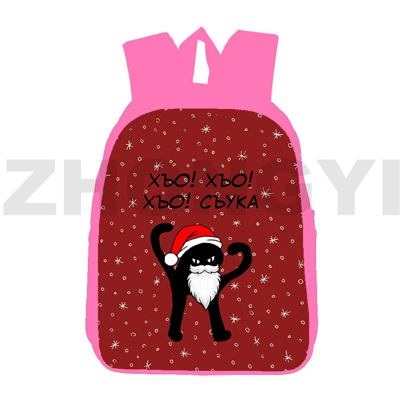 Pink Christmas Backpack for Girls 12/16-Inch 3D Print Santa Claus Design