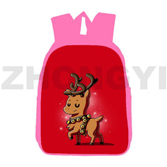 Pink Christmas Backpack for Girls 12/16-Inch 3D Print Santa Claus Design