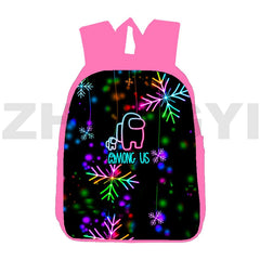 Pink Christmas Backpack for Girls 12/16-Inch 3D Print Santa Claus Design