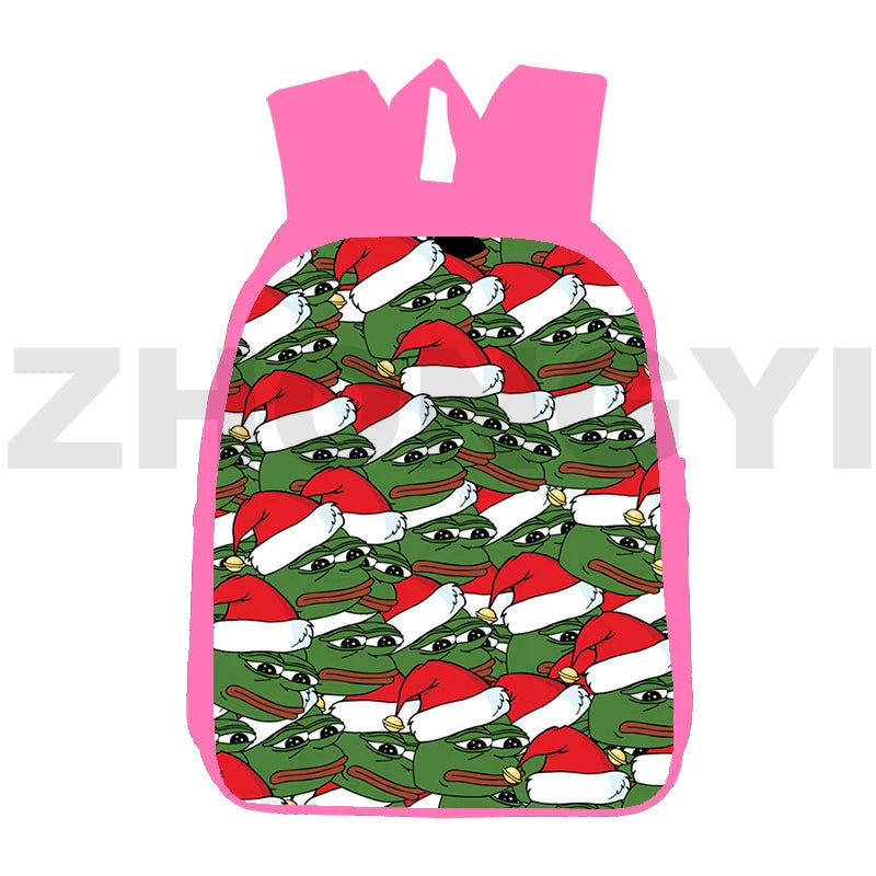 Pink Christmas Backpack for Girls 12/16-Inch 3D Print Santa Claus Design