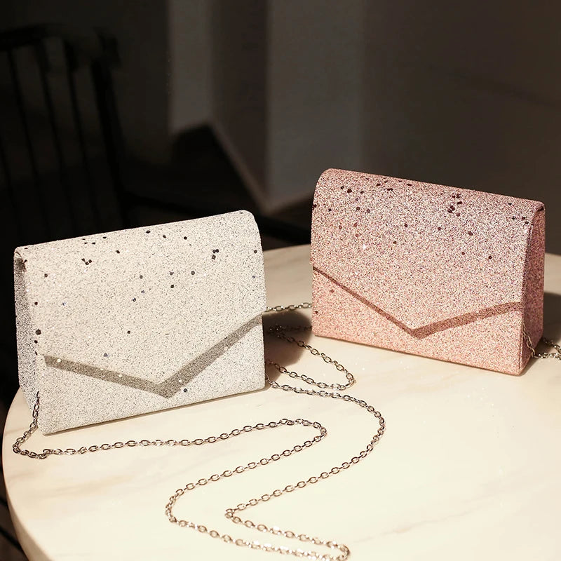 Pink Diamond Crossbody Shoulder Bag for Women Evening Purse