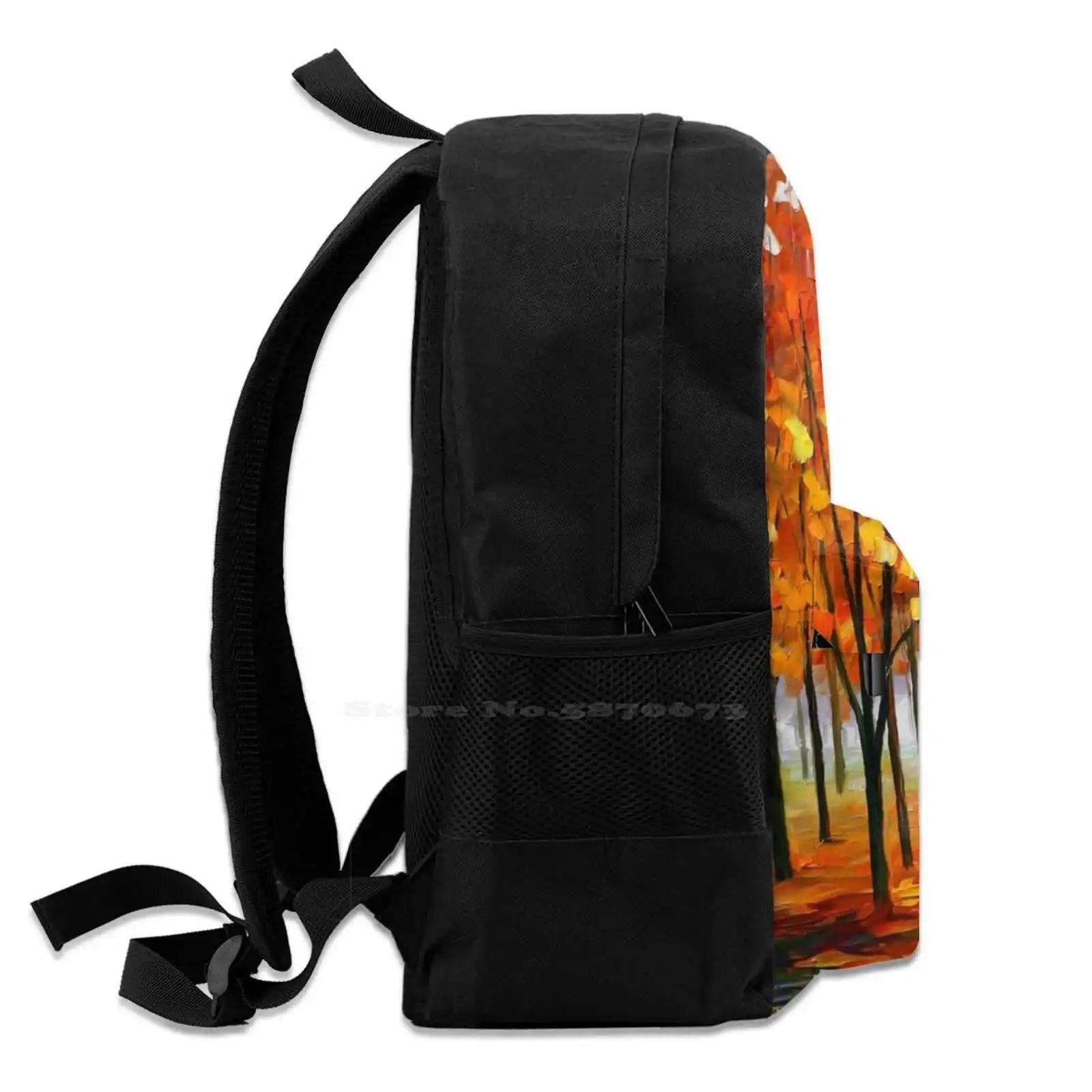 Pink Fog 3D Print Backpack Casual Bag Afremov Fog Pink Forest Park Tree Autumn