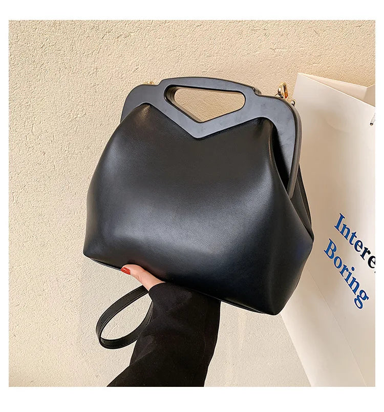 Pink Green Shoulder Bags Handle Women Handbags Retro Leather Bag
