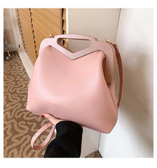 Pink Green Shoulder Bags Handle Women Handbags Retro Leather Bag