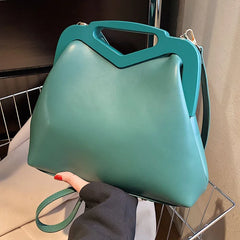 Pink Green Shoulder Bags Handle Women Handbags Retro Leather Bag