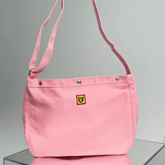 Pink Canvas Waist Packs Men Women Buckle Opening Bag