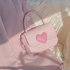 Pink Heart Girly Shoulder Bag Love Women Tote Purse Handbags