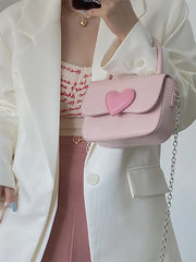Pink Heart Girly Shoulder Bag Love Women Tote Purse Handbags
