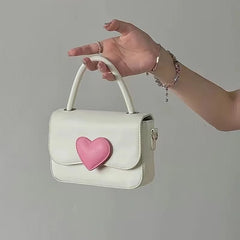 Pink Heart Girly Small Shoulder Bag Love Women Tote Purse Handbags