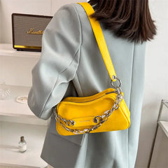 Pink Leather Shoulder Bags For Women Yellow Green Small Purses And Handbags