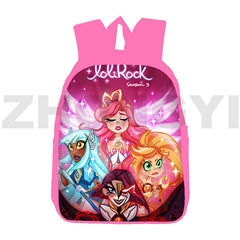 Pink Lolirock Backpack Teens School Bag 12/16 Inch 3D Anime Daily Pack Student