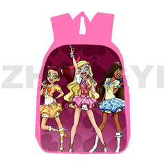 Pink Lolirock Backpack Teens School Bag 12/16 Inch 3D Anime Daily Pack Student