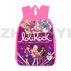 Pink Lolirock Backpack Teens School Bag 12/16 Inch 3D Anime Daily Pack Student
