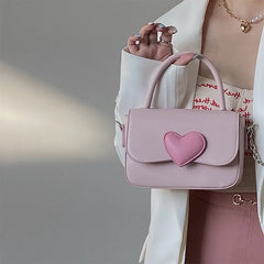 Pink Heart Crossbody Bag for Women Ladies Handbag Purse