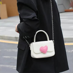 Pink Heart Crossbody Bag for Women Ladies Handbag Purse