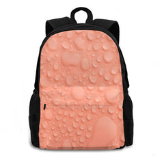 Pink Peach Wet Look Backpacks For Men Women Teenagers Girls Bags Water Bubbles