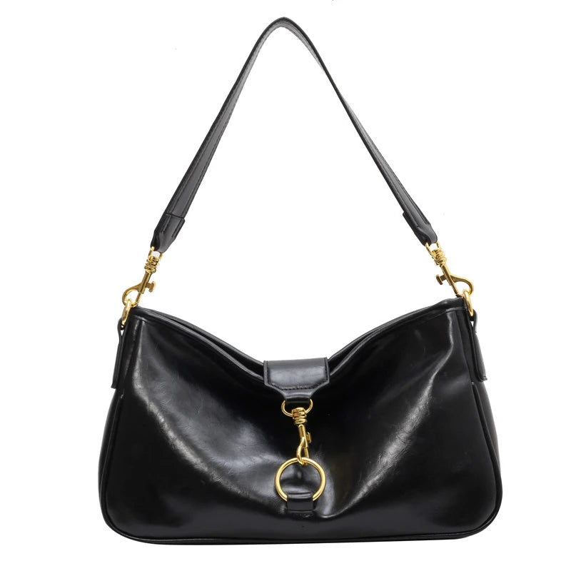Pink Leather Shoulder Bag for Women Spring Crossbody Purse