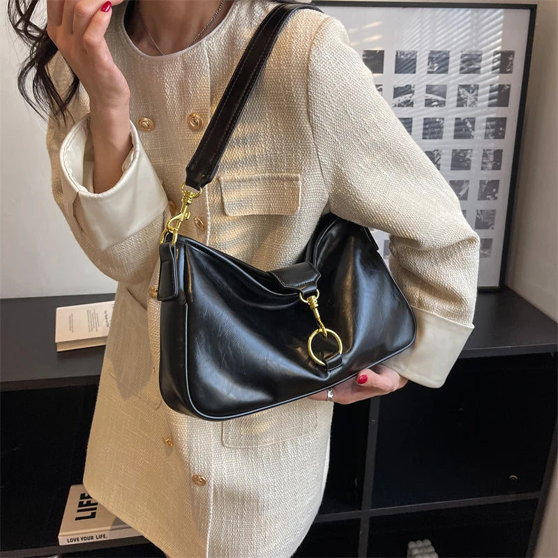 Pink Leather Shoulder Bag for Women Spring Crossbody Purse