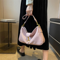 Pink Leather Shoulder Bag for Women Spring Crossbody Purse