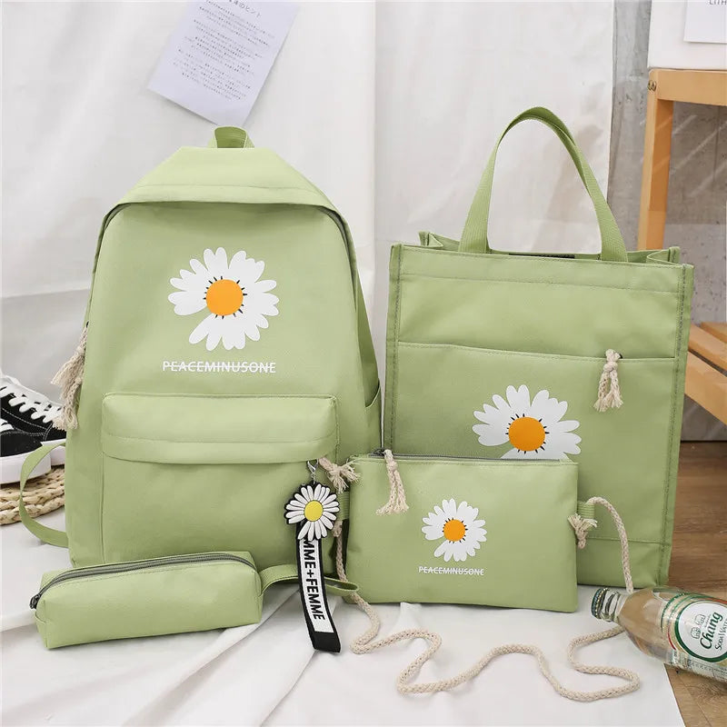 Pink Sugao 4PCS Backpack Bookbag Set Girls Pen Bag Travel Laptop Crossbody Bag